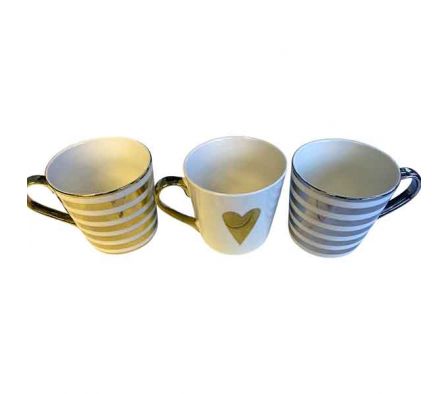 TAZA ESTAMP RAYAS/CORAZON 10X8CM CERAMIC REF 6724-