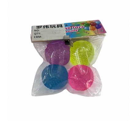 SET PELOTA ANTI ESTRÉS 4PCS 8CM SILICONA REF 2295-