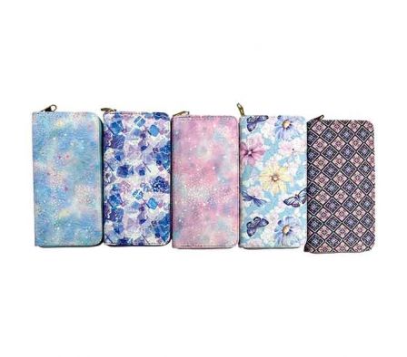 BILLETERA P/DAMA ESTAMP SURTIDO 19X10CM REF 11004-