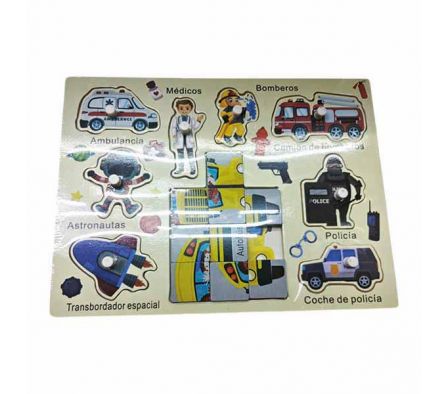 ROMPE CABEZAS DIDACTICO PROFESIONES 30X22CM MADERA