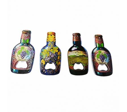 IMAN P/HELADERA BOTELLA VINO C/ABRIDOR 11CM REF 76