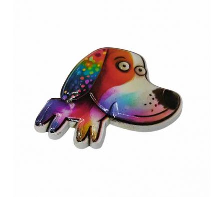 IMAN P/HELADERA CARA PERRO D/COLORES 6CM REF 7650-