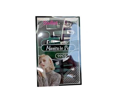 KIT CORTA UÑAS 9PCS C/FUNDA 17X10CM E/CAJA PVC REF