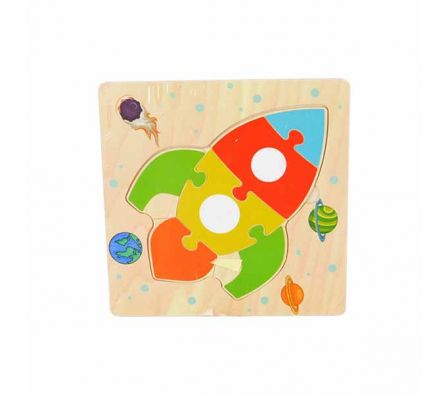 ROMPE CABEZA DIDACTICO NAVE ESPACIAL 6PCS MADERA R
