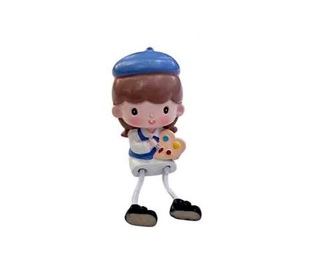 MUÑECO DECORATIVO NIÑO PINTOR 10X4,5CM CERAMIC REF