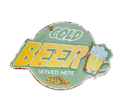 COLGANTE DI/BEER 30X22CM METAL REF 7343A-4