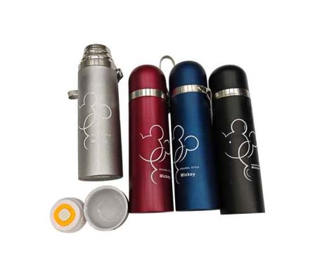 TERMO C/BOTON 500ML MICKEY ACERO  REF 0338-410338-