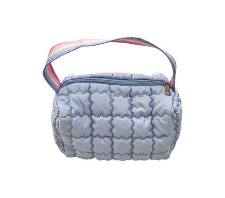NECESER P/MAQUILLAJE ACOLCHONADO AZUL CIELO 20X13X