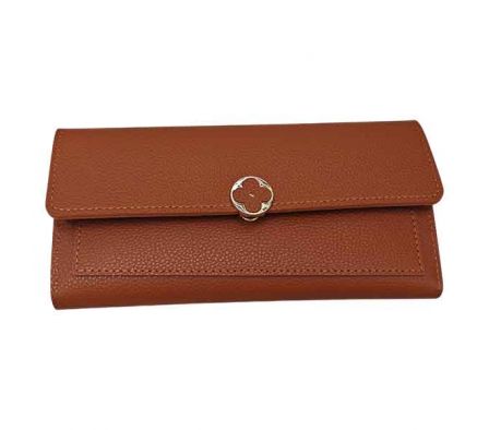BILLETERA P/DAMA 19X9CM C/MARRON LISO REF 11004-56
