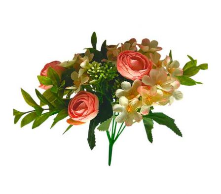 RAMO ROSAS BLANCAS ARTIFICIAL 29CM REF BA-9264-26