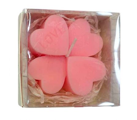 SET VELA DECORATIVA CORAZON 3PCS 7X2,5CM E/PVC REF