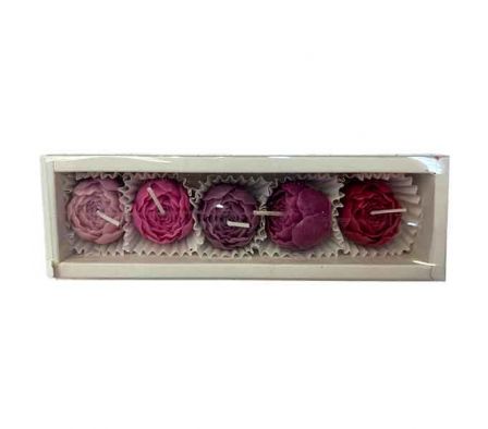 SET VELA DECORATIVA ROSAS 5PCS 3CM E/PVC REF 6961-