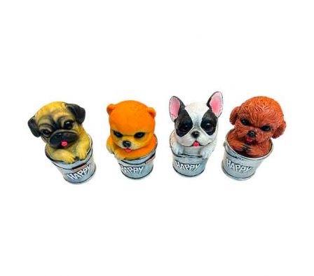 FIGURA DECORATIVA PERRO E/BALDE 12X10CM PLAST REF 