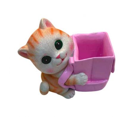 FIGURA DECORATIVA GATO MOCHILA 11X11X5CM PLAST REF