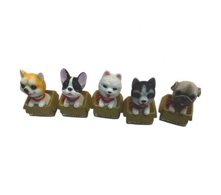 FIGURA DECORATIVA PERRO E/CAJA 9X5X5,5CM PLAST REF
