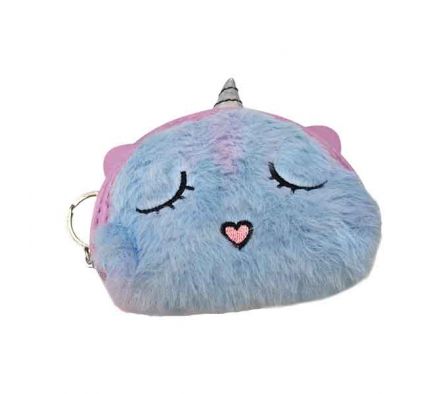 MONEDERO UNICORNIO FELPUDO 12X9.5X4.5CM REF 10986-