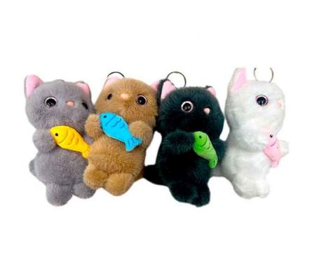 LLAVERO C/DISEÑO GATO PELUCHE 13CM REF 0702-14