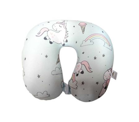 ALMOHADA P/VIAJE ESTAMP UNICORNIO 30X30CM REF 3483