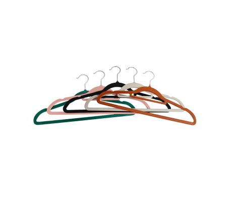 SET PERCHA P/ROPA COLORES 10PCS 41CM PLAST REF 343