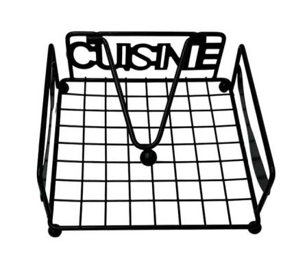 SERVILLETERO NEGRO METAL COCINA 18X7CM  REF 35362-