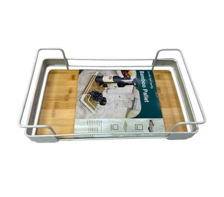BANDEJA METAL C/BASE BAMBU 35X22X8CM REF 35362-103