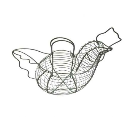 PORTA HUEVO GALLINA METAL BLANCO 34X28X27CM REF 35