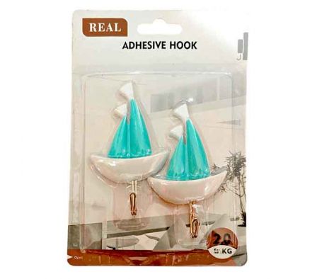 GANCHO ADHESIVO BARCO 2PCS 18X12CM E/BLISTER REF 5