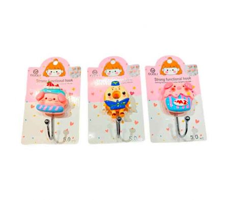 GANCHO ADHESIVO ANIMALES 1PCS 9X15CM E/BLISTER REF